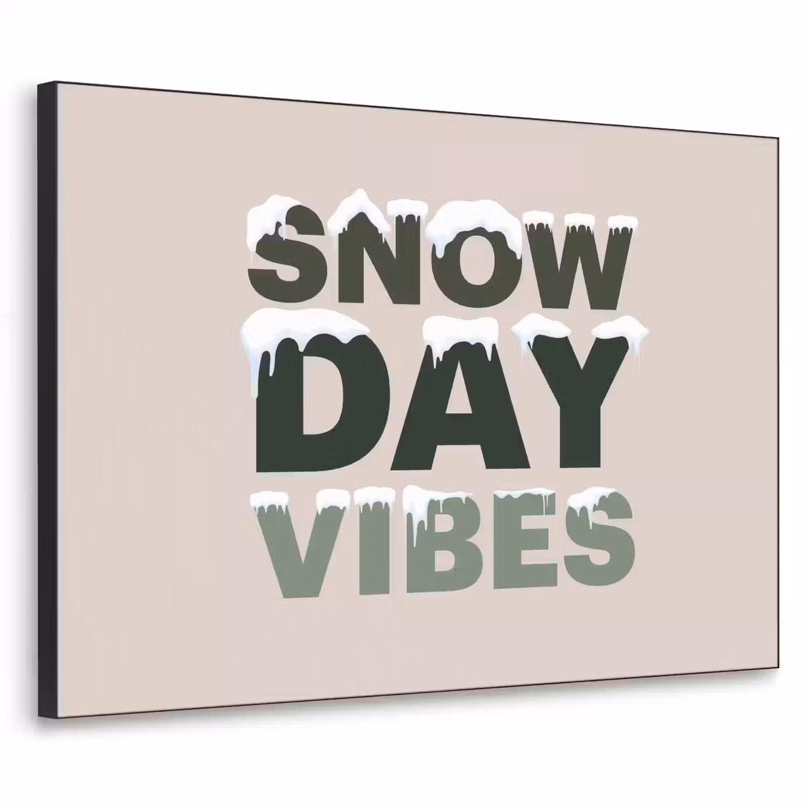 Art frame - Sneeuw - Tekst - Kerst - Beige — 1