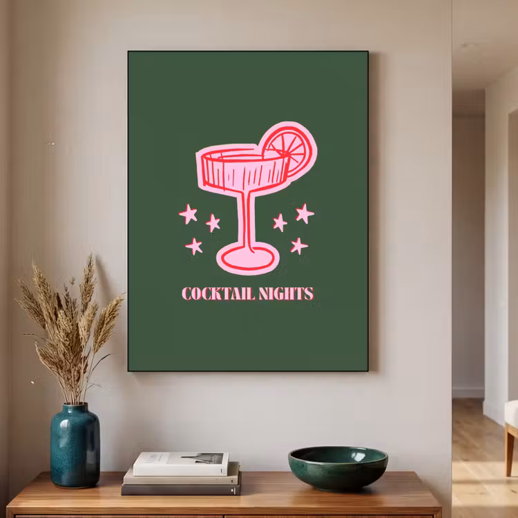 Art frame - Cocktail - Kerst - Roze - Groen — 3