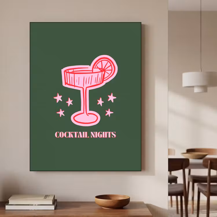 Art frame - Cocktail - Kerst - Roze - Groen — 5