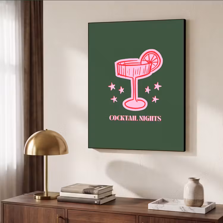 Art frame - Cocktail - Kerst - Roze - Groen — 7