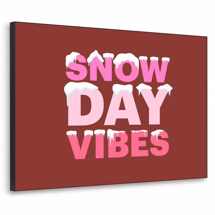Art frame - Kerst - Tekst - Sneeuw - Rood - Roze — 1