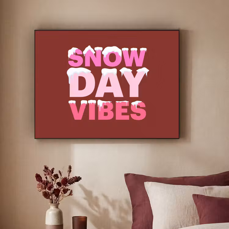 Art frame - Kerst - Tekst - Sneeuw - Rood - Roze — 3
