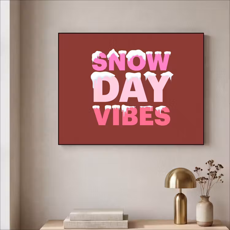 Art frame - Kerst - Tekst - Sneeuw - Rood - Roze — 5