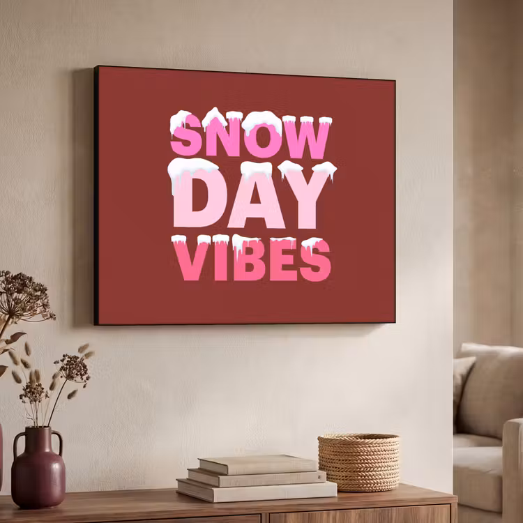 Art frame - Kerst - Tekst - Sneeuw - Rood - Roze — 7