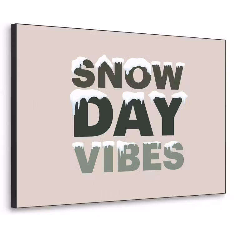 Art frame - Sneeuw - Tekst - Kerst - Beige — 1