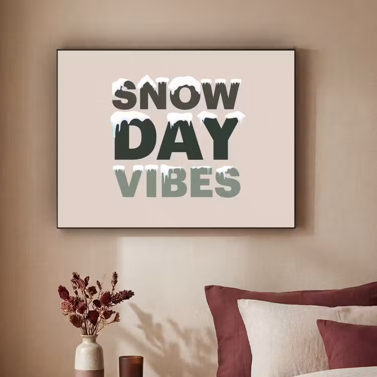 Art frame - Sneeuw - Tekst - Kerst - Beige — 3