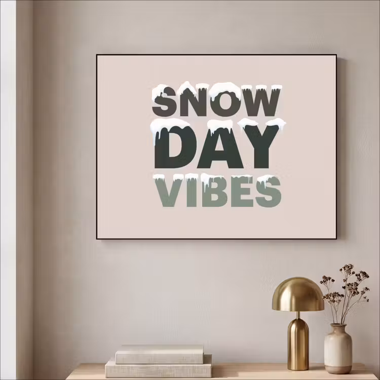 Art frame - Sneeuw - Tekst - Kerst - Beige — 5