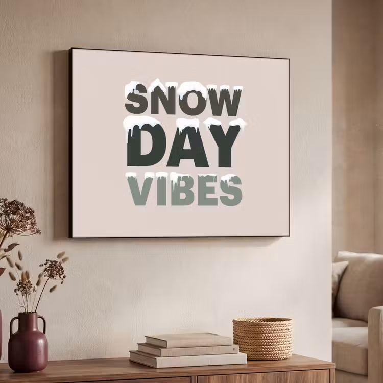 Art frame - Sneeuw - Tekst - Kerst - Beige — 7