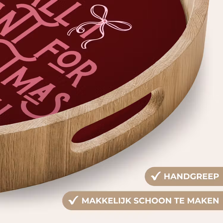 Dienblad - Tekst - Kerst - Rood - Roze — 5