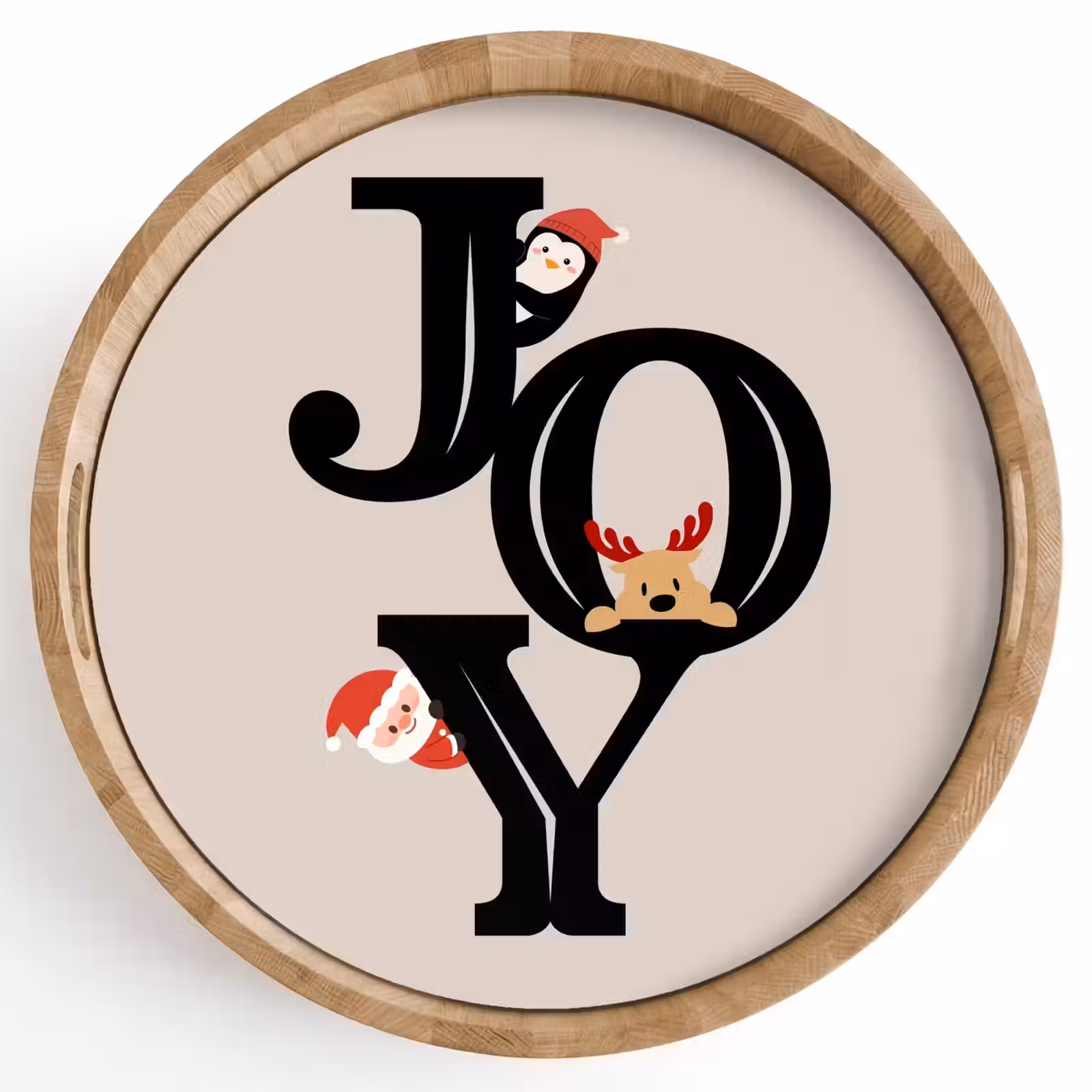 Dienblad - Joy - Animatie - Zwart - Kerst — 1