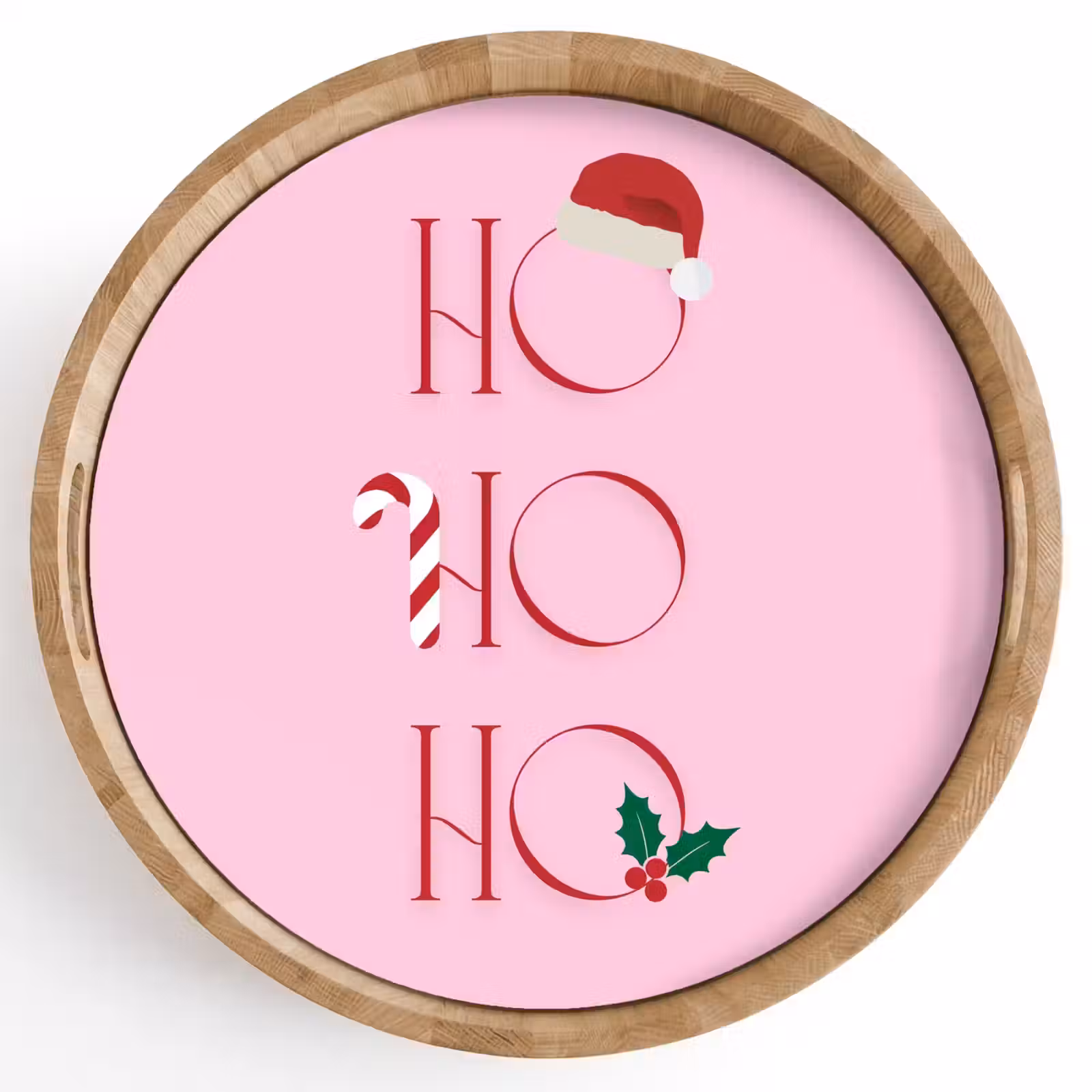 Dienblad - Kerst - Tekst - Roze - Illustratie — 1