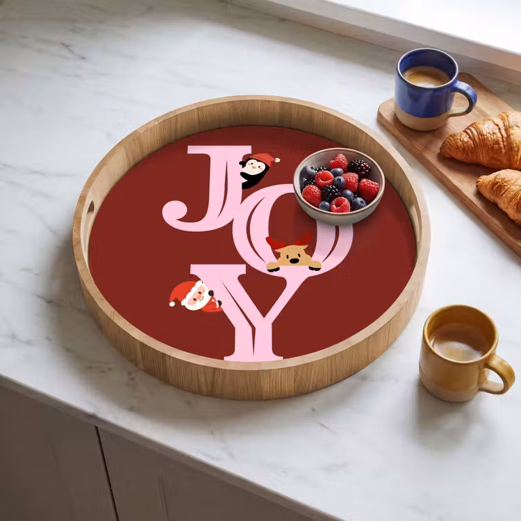 Dienblad - Joy - Kerst - Animatie - Rood - Roze — 4