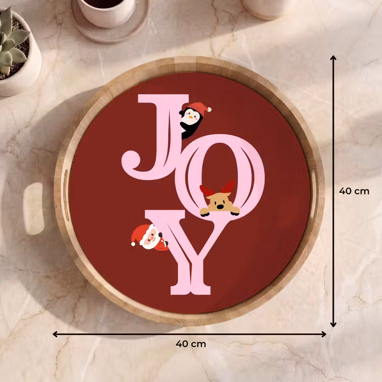 Dienblad - Joy - Kerst - Animatie - Rood - Roze — 9