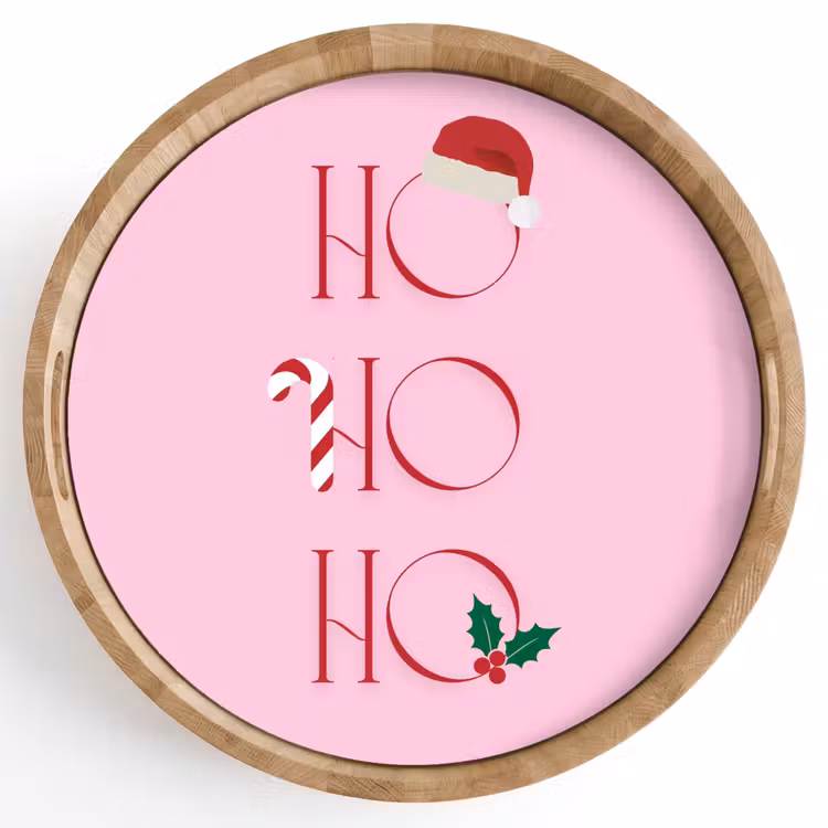 Dienblad - Kerst - Tekst - Roze - Illustratie — 1