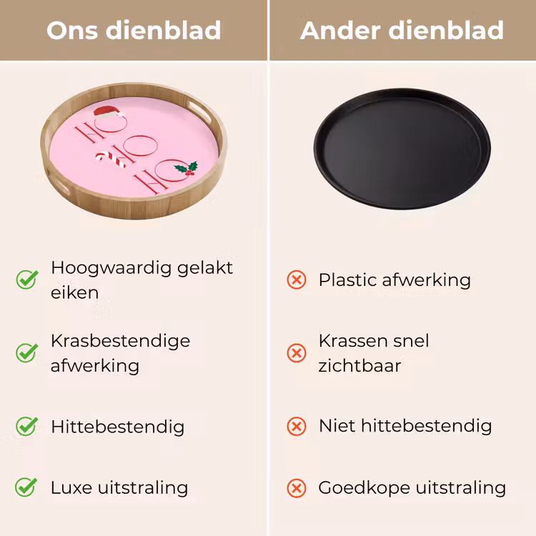 Dienblad - Kerst - Tekst - Roze - Illustratie — 3