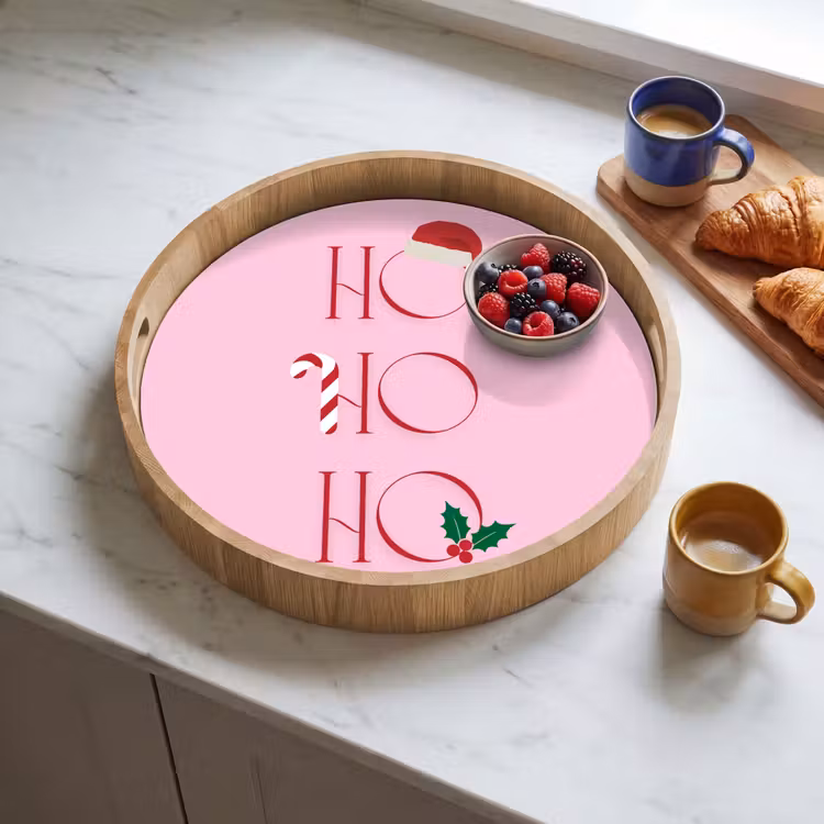 Dienblad - Kerst - Tekst - Roze - Illustratie — 4