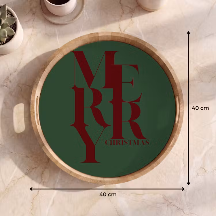 Dienblad - Merry - Tekst - Groen - Kerst — 9