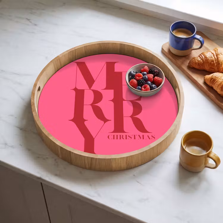 Dienblad - Merry - Tekst - Kerst - Roze — 4