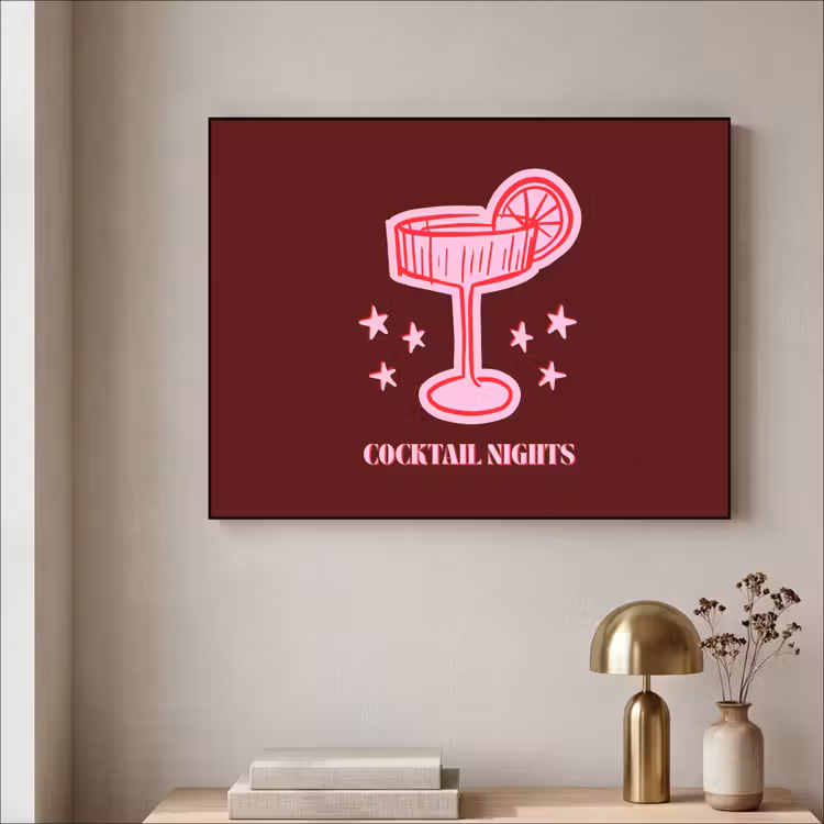 Art frame - Cocktail - Kerst - Burgundy - Roze — 5