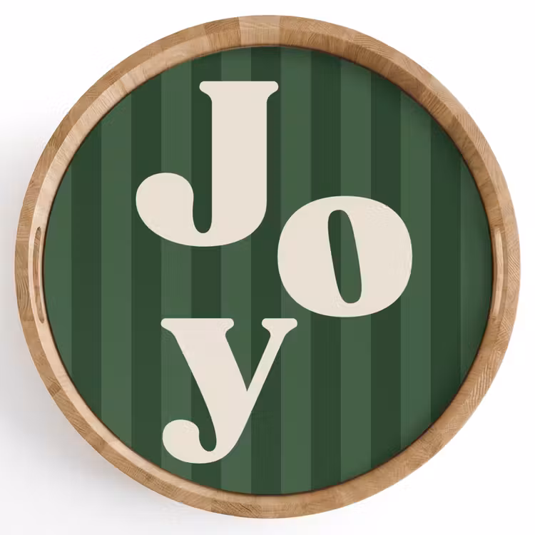 Dienblad - Joy - Kerst - Tekst - Groen — 1
