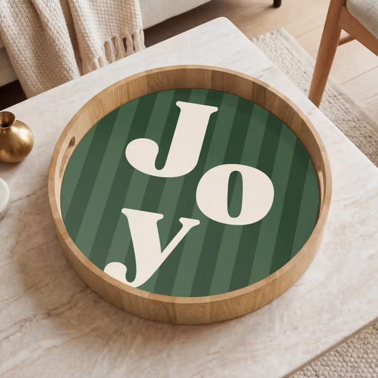 Dienblad - Joy - Kerst - Tekst - Groen — 2