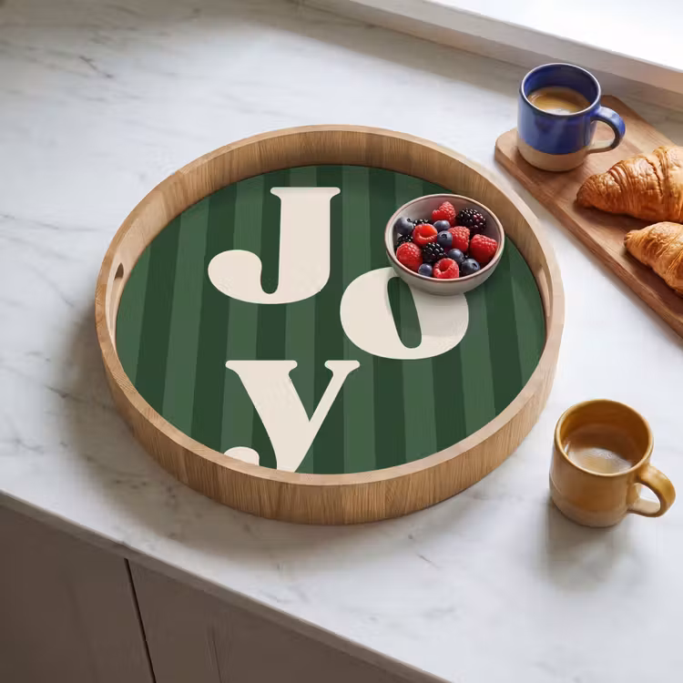 Dienblad - Joy - Kerst - Tekst - Groen — 4