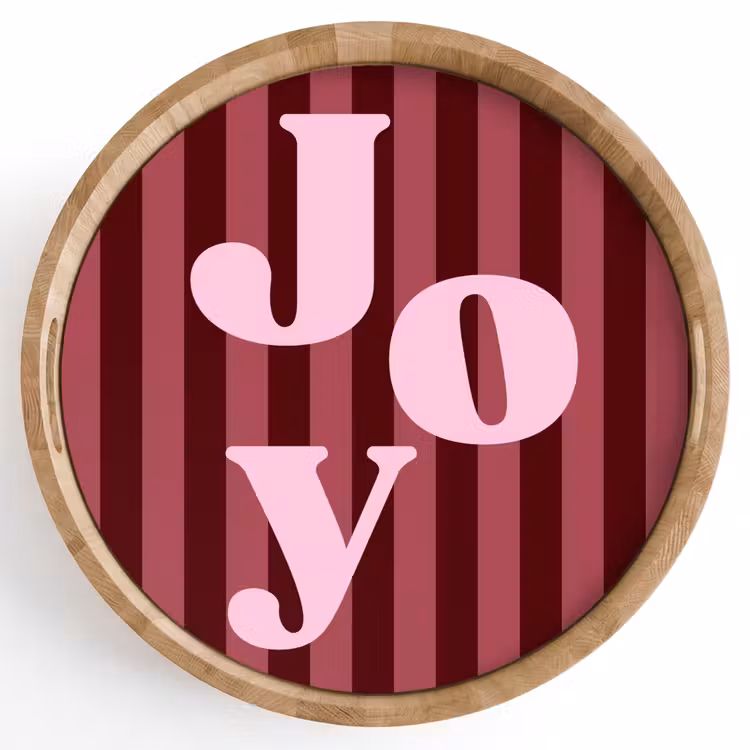 Dienblad - Joy - Kerst - Tekst - Roze — 1