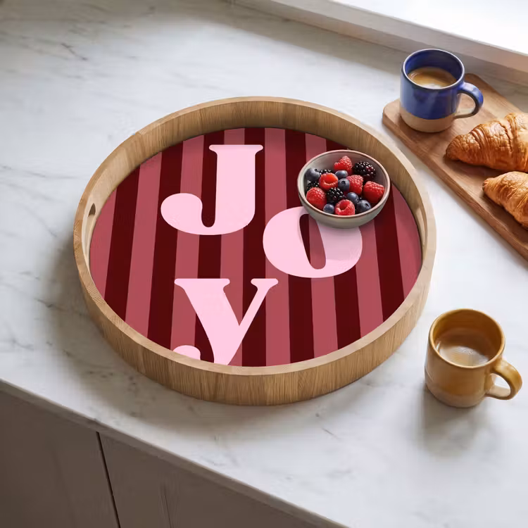 Dienblad - Joy - Kerst - Tekst - Roze — 4