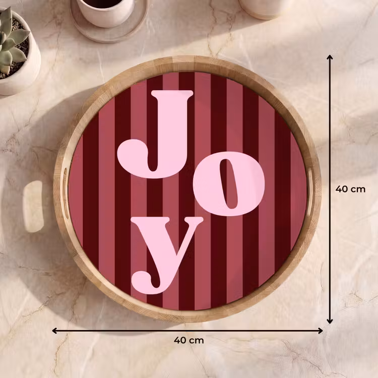 Dienblad - Joy - Kerst - Tekst - Roze — 9
