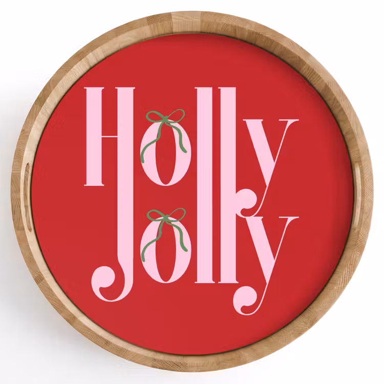 Dienblad - Kerst - Roze - Rood - Tekst — 1