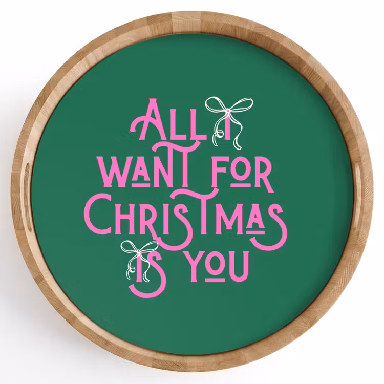 Dienblad - Kerst - Tekst - Roze - Groen — 1
