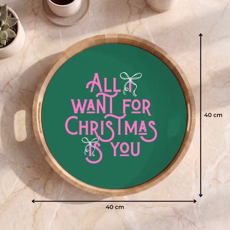 Dienblad - Kerst - Tekst - Roze - Groen — 9