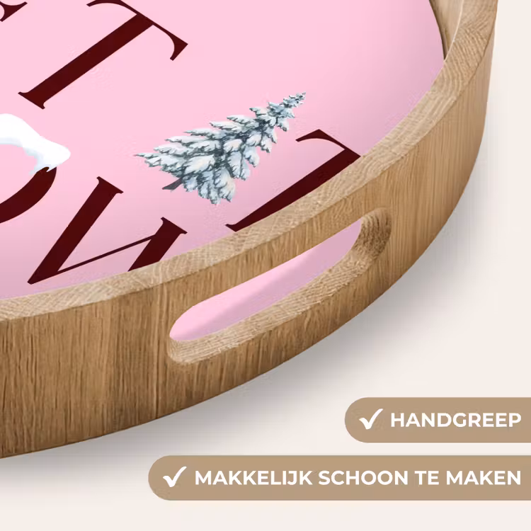 Dienblad - Kerst - Tekst - Sneeuw - Roze — 5