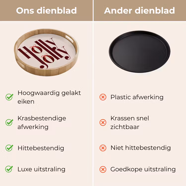 Dienblad - Tekst - Kerst - Bruin — 3