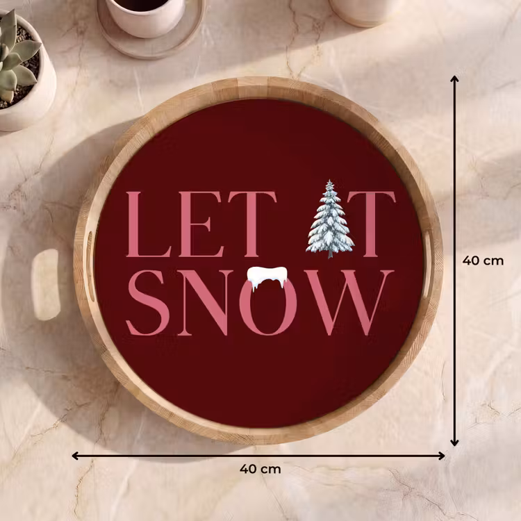 Dienblad - Tekst - Kerst - Sneeuw - Roze — 9