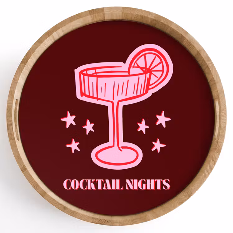 Dienblad - Cocktail - Kerst - Burgundy - Roze — 1
