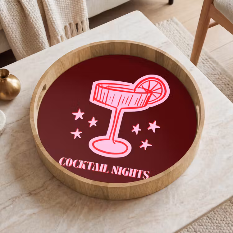 Dienblad - Cocktail - Kerst - Burgundy - Roze — 2