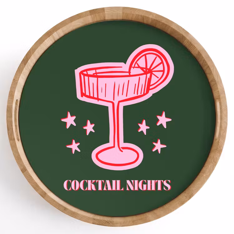 Dienblad - Cocktail - Kerst - Roze - Groen — 1