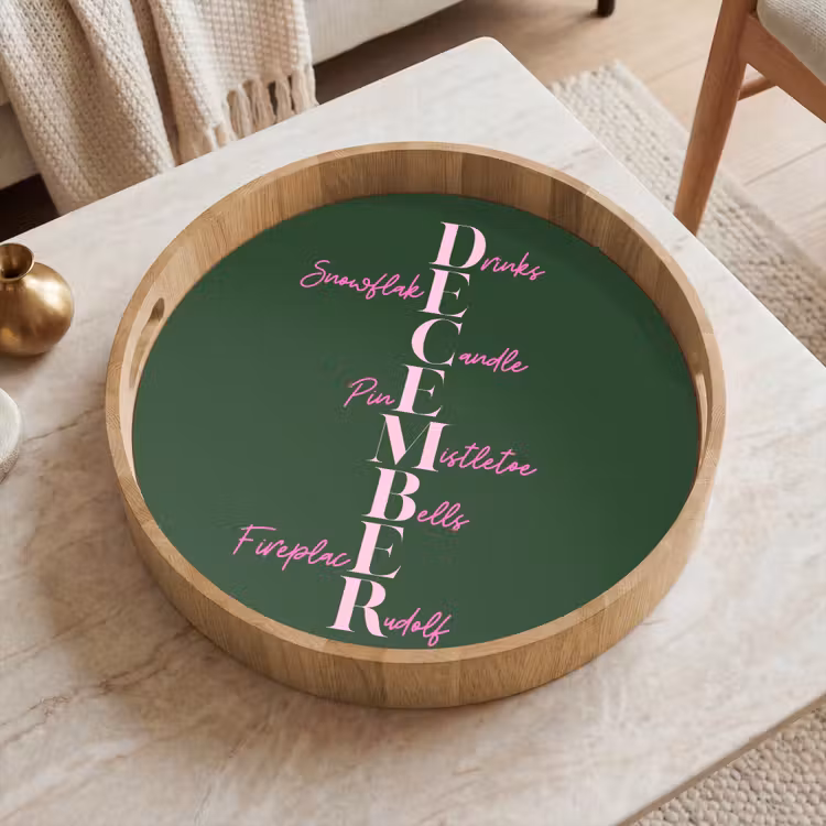 Dienblad - December - Tekst - Kerst - Groen — 2