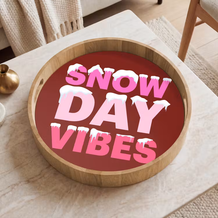 Dienblad - Kerst - Tekst - Sneeuw - Rood - Roze — 2