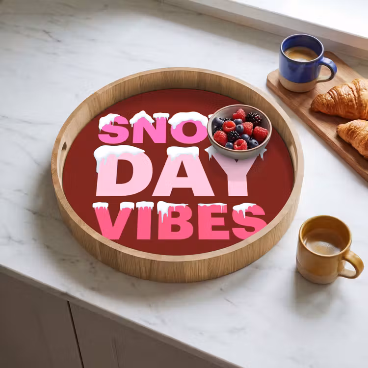 Dienblad - Kerst - Tekst - Sneeuw - Rood - Roze — 4