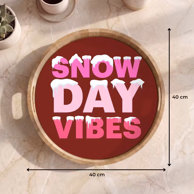 Dienblad - Kerst - Tekst - Sneeuw - Rood - Roze — 9
