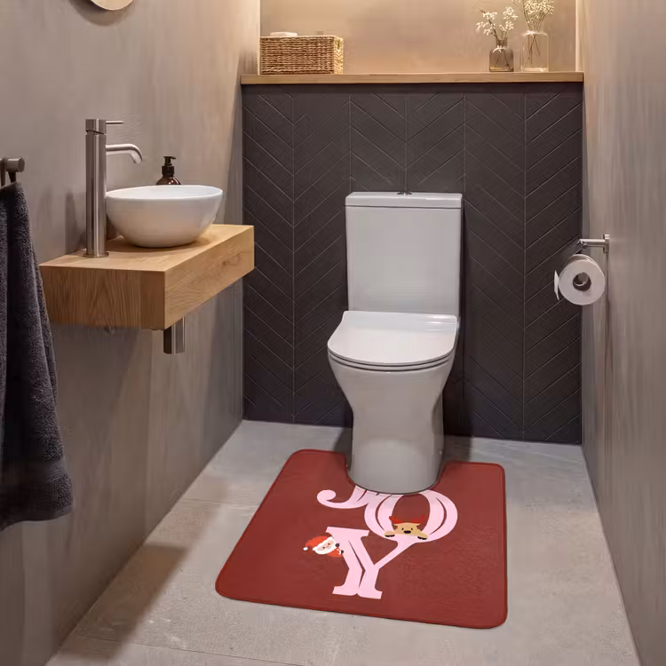 WC Mat - Joy - Kerst - Animatie - Rood - Roze — 2
