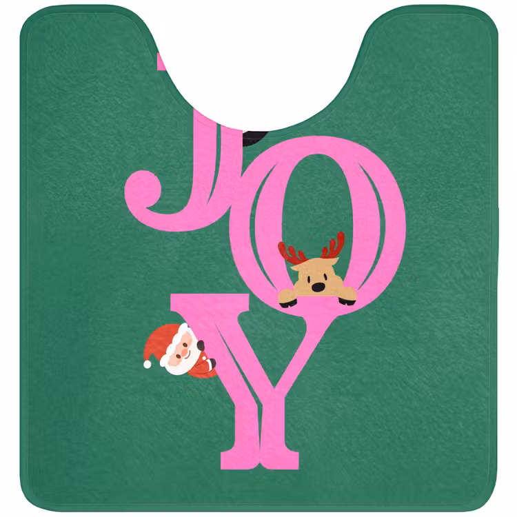 WC Mat - Joy - Kerst - Animatie - Roze - Groen — 1