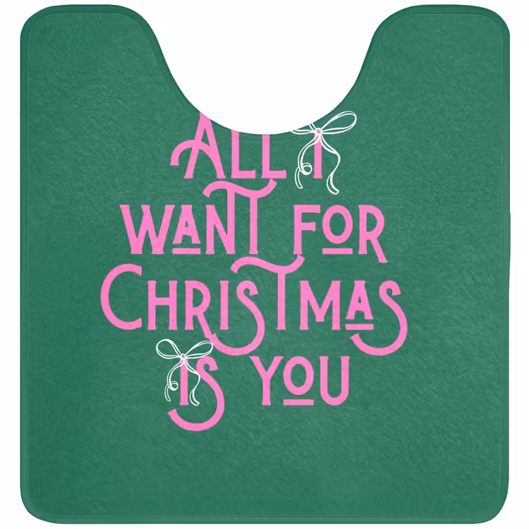 WC Mat - Kerst - Tekst - Roze - Groen — 1