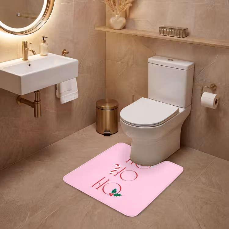 WC Mat - Kerst - Tekst - Roze - Illustratie — 3