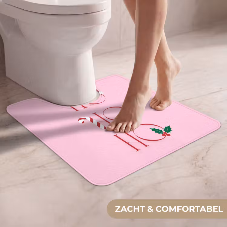 WC Mat - Kerst - Tekst - Roze - Illustratie — 5