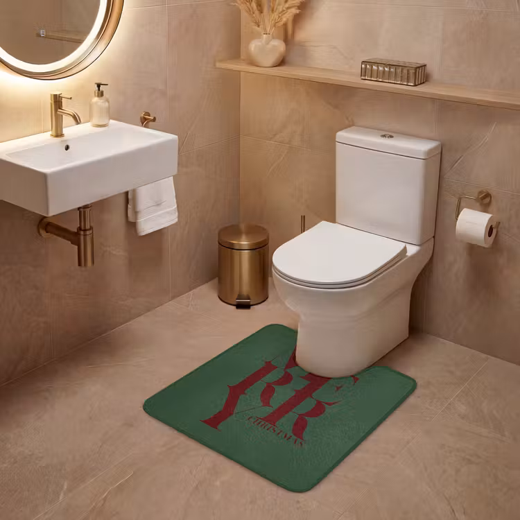 WC Mat - Merry - Tekst - Groen - Kerst — 3