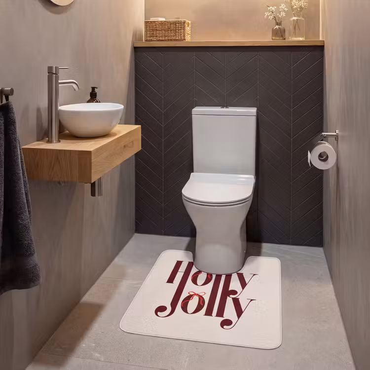 WC Mat - Tekst - Kerst - Bruin — 2