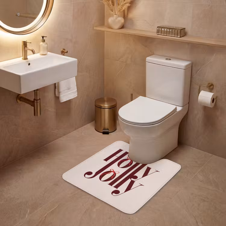 WC Mat - Tekst - Kerst - Bruin — 3